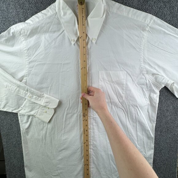 Brooks Brothers Button Up White Cotton Blend Stretch Madison 17 34/35 Adult - Picture 3 of 16
